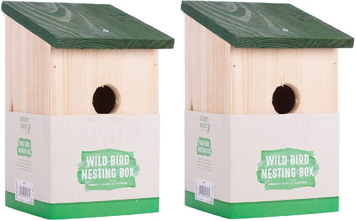 Wooden wood nesting nest - 2x,