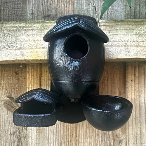 Black wall mounted bird - black, house