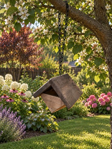 Handmade triangle wooden bird - handmade,