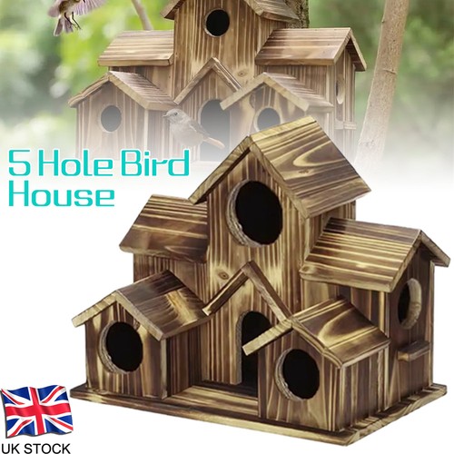 Hole wooden bird house - wooden,
