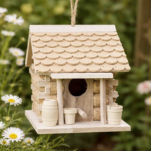 Cork bird house hanging - house, garden