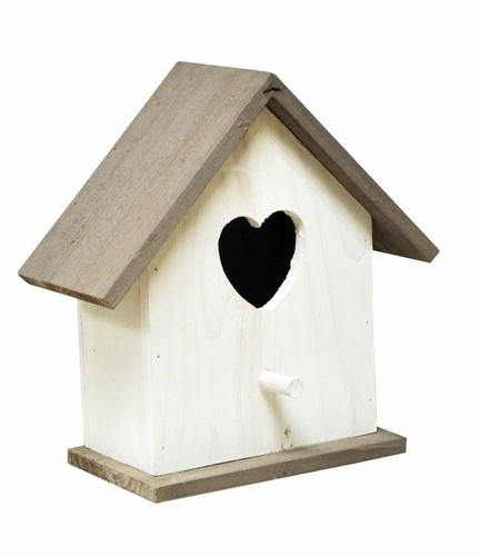 Wooden love heart bird - wooden, house